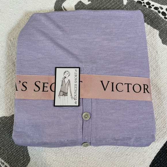 VS PJ T+shorts Set | Lavender V-neck + red heart shorts | NWT - Picture 2 of 3